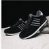 Autumn Men Sneakers Natural Pig Skin Material Male Trainers Outdoor Stylish Shoes Lace-up Flats Non-slip Rubber Sole Blue Grey