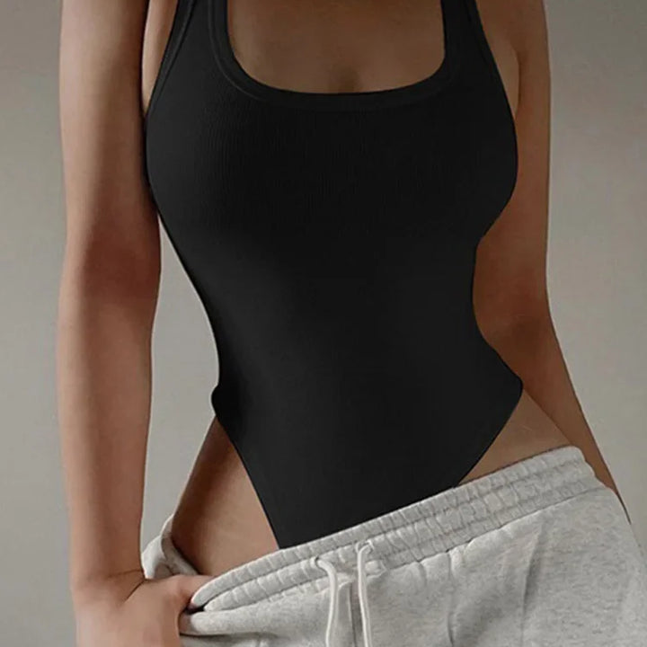 HELIAR Sleeveless Knit Bodysuit Hot Summer Sexy Bodycon Off Shoulder Halter Tops Casual Street Bodice For Women ClubWear