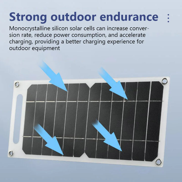 6W Solar Panel with USB Outdoor Waterproof Hiking Camping Portable Battery Mobile Phone Charging Panel 5V Solar Charger