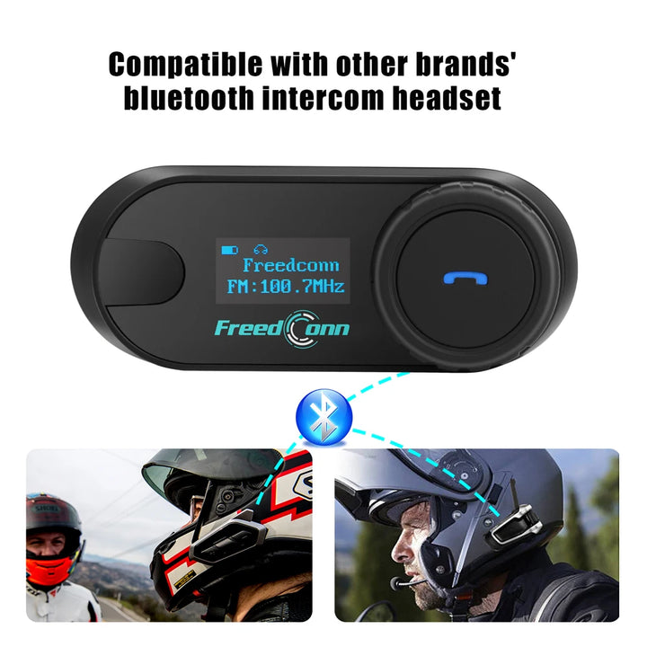 Freedconn T Com SC Bluetooth Motorcycle Intercom Helmet Headset Wireless Communication Interphone BT 5.0 Music Share 6Riders FM