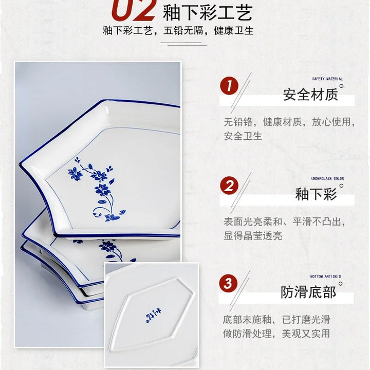 Set plate, net red set, set plate, tableware combination, ceramic dishes, dishes, round tables, dishes, creative household