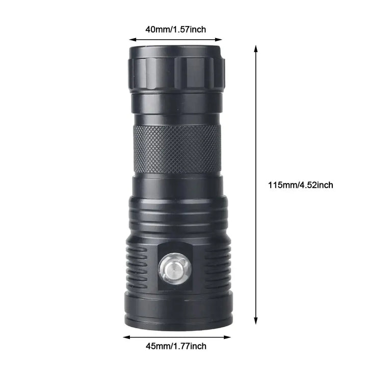 80W Professional Underwater 100M 10LED Diving Photography Fill Light Waterproof IPX8 White+Red+Blue Scuba Diver Snorkeling Torch