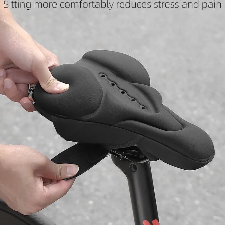 WEST BIKING Comfortable Bicycle Saddle Cover Breathable Rebound Silicone Foam Bike Seat Cover With Rain Cover Bike Accessories