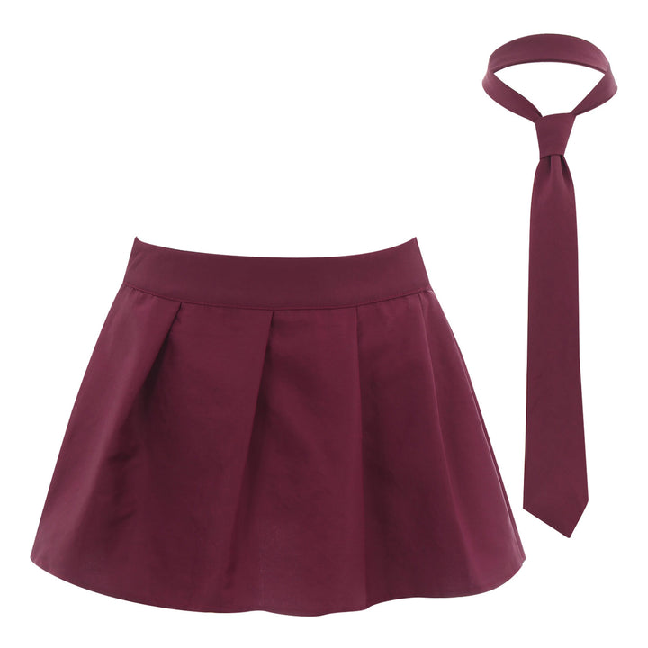 Womens Plaid Pleated Skirts With Necktie Harajuku Mini Japanese Preppy Schoolgirls Uniforms Kawaii Skirts Ladies Cosplay Costume