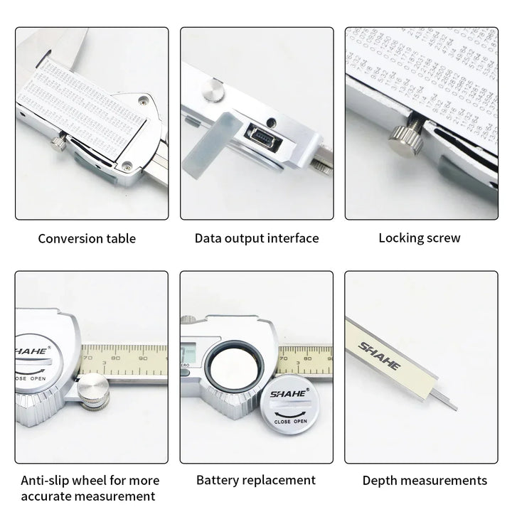 Shahe Calipers 0-150 mm Vernier Caliper Micrometer Gauge IP54 Digital Vernier Caliper Measuring Tool 0.01 Digital Caliper