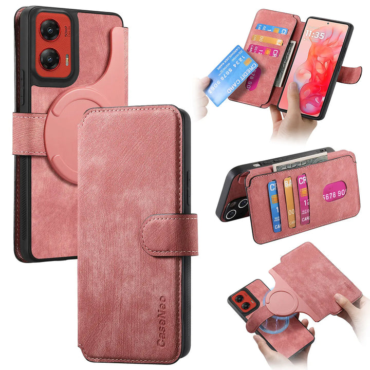 Leather flip magnetic suction detachable Back Cover For Motorola Moto G Stylus 5G (2024) 6.7 "Card slot wallet shockproof Case
