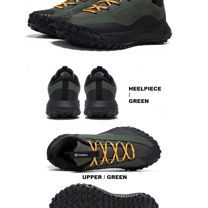 Baasploa New Men Hiking Shoes Anti Splash Water Outdoor Sneakers for Men Comfort Casual Sneakers Male Non-Slip Wear Resistant