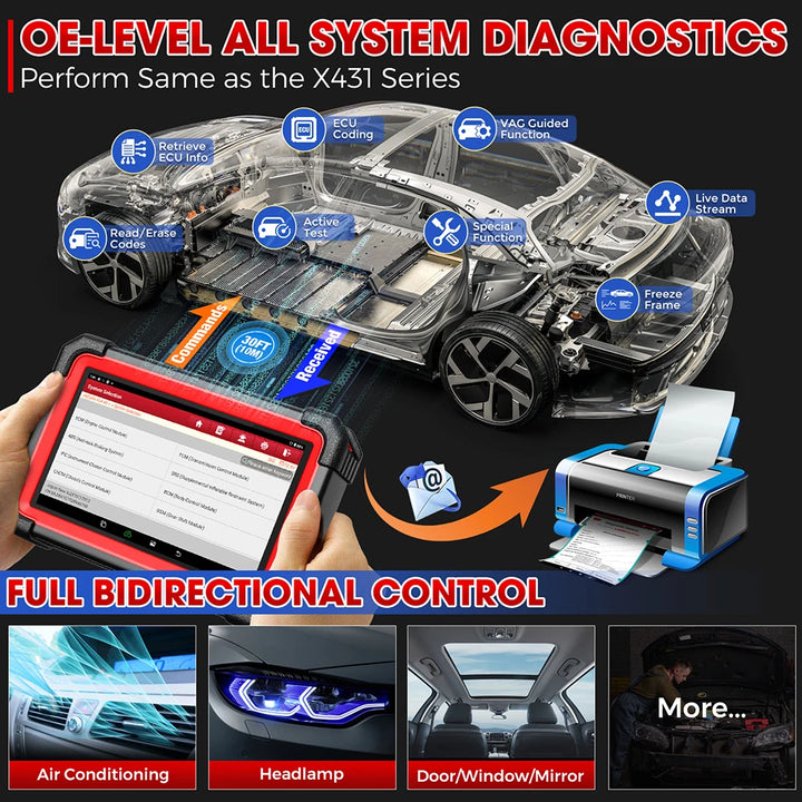 NEW LAUNCH X431 CRP919E BT OBD2 Scanner,Bidirectional Scan Tool,added CAN FD/DoIP,OE-Level All System Diagnostic,with BT adapter