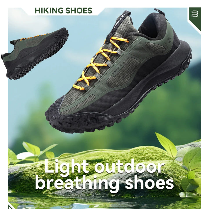 Baasploa New Men Hiking Shoes Anti Splash Water Outdoor Sneakers for Men Comfort Casual Sneakers Male Non-Slip Wear Resistant