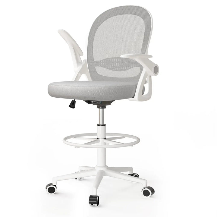 naspaluro Drafting Chair Tall Office Chair Ergonomic Desk Chair Swivel Painting Chair Adjustable Footrest Ring for Office Home