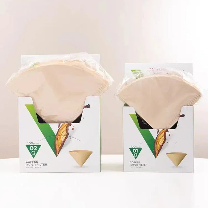 Japanese Coffee Filter Paper Cone Hand-made Coffee Drip Coffee Filter Paper VCF-01/02
