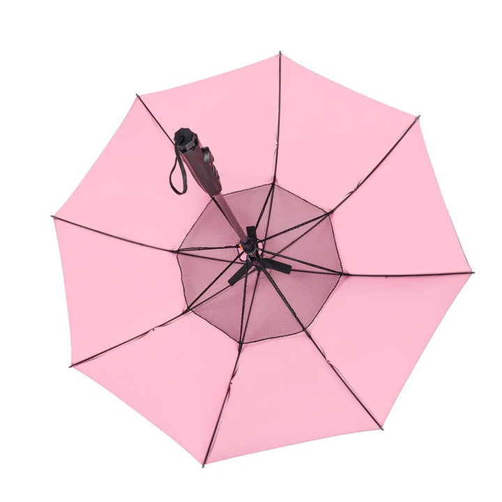 Upscale USB Chargeable Foldable Umbrella with Fan Beach Parasol Creative Portable UV Umbrella Folding Beach Umbrella Outdoor