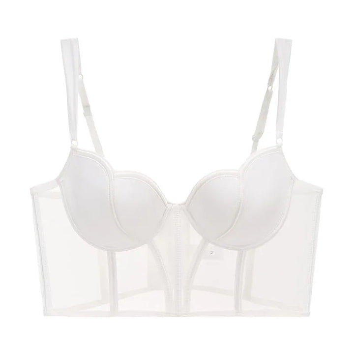CINOON Women Push UpTransparent Lingerie New Sexy Shaper Bra Thin Beauty Back Underwear Female Fishbone Gauze Bralette
