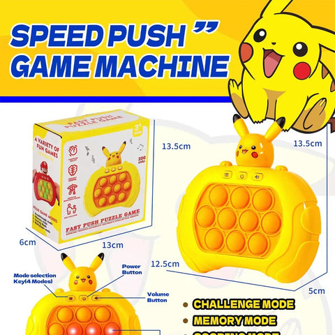 New Pokemon Quick Push Game Pop Quick Push Bubbles Game Machine Kids Cartoon Squeezing Toys Anti Stress Sensory Bubble Toy Gifts