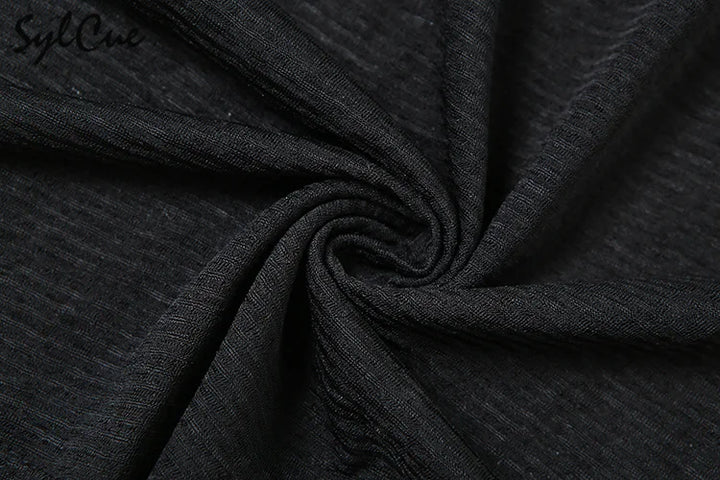 nibber 2024 Summer High Street Travel Cool Confident Black Mysterious Sexy Open Avant-garde Sexy Hot Cool Women's Hooded Dress