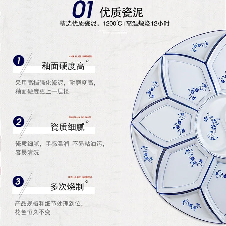 Set plate, net red set, set plate, tableware combination, ceramic dishes, dishes, round tables, dishes, creative household