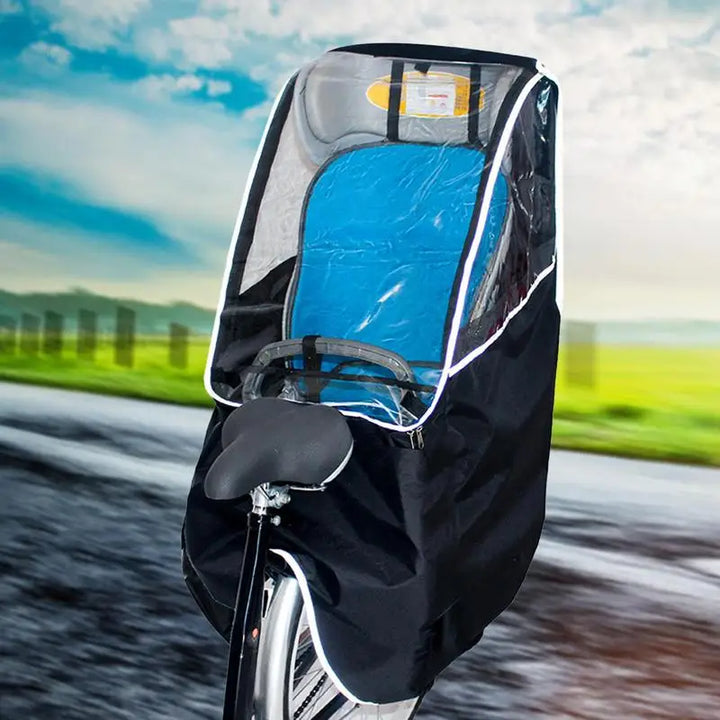 Bike Rear Child Seat Rain Cover Rain And Wind Cover For Bike Child Seat Windproof & Breathable With Transparent Window