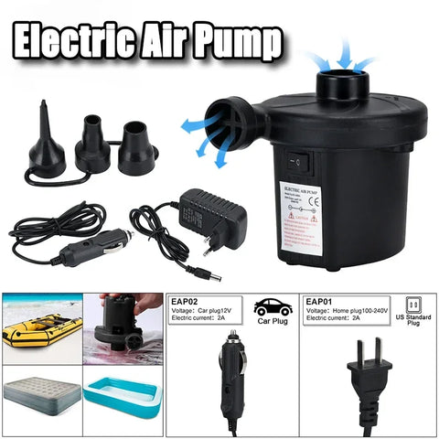 Mini Inflatable Pump Electric Air Cushion Camping Pump Portable Rapid Filling Mattress Swimming Pool Air Filling Blower Injector