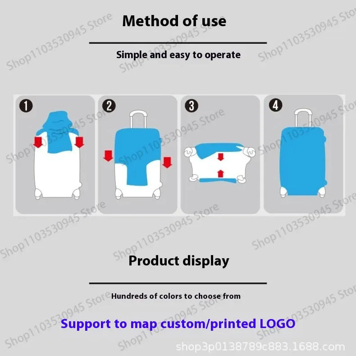 For18-32Inch Luggage Cover Elastic Suitcase Cover Full Body Print Suitcase Protective Case Suitcase Luggage Protector Dust Cover