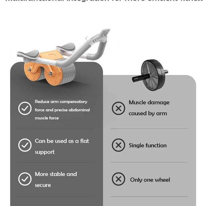 Elbow Support Automatic Rebound Abdominal Wheel Core Muscle Ab Trainer with Counter Display Fitness Exercise Roller Wheel