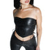 Women Strapless Tube Top Sexy Ladies Female Solid PU Leather Tanks Vest Sexy Backless Skinny Off Shoulder Sleeveless Crop Tops