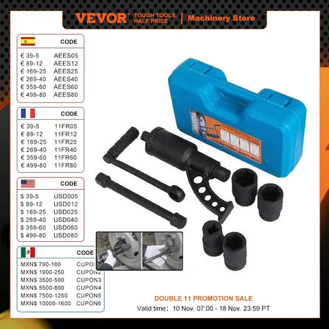 VEVOR Torque Multiplier Wrench Lug Nut Set Lugnut Remover 1:58 1:64 Labor-Saving Truck Tyre Hand Wrench Sockets Tire Repair Tool