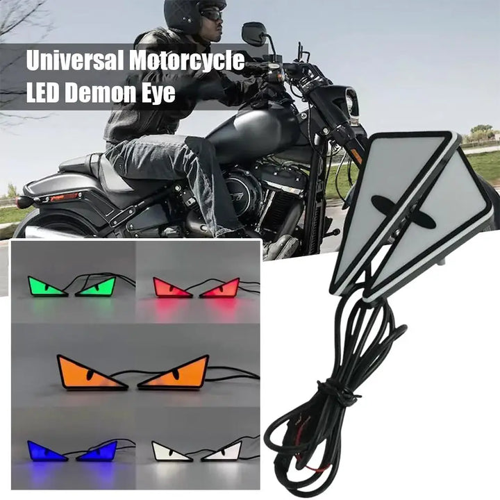 Universal Motorcycle LED Devil'Eyes Lights Demon Eyes Headlight Motorcycle Mini Projector Lens Lamp Car Decoration Lights