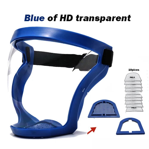Mask Face Shield Glasses HD TP Super Protective Anti-fog Full Face Shield Head Covering Reusable Kitchen Security Protection New