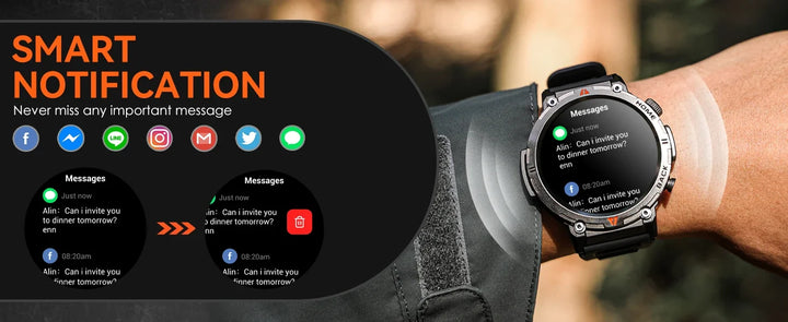 EIGIIS New Bluetooth Call Smart Watch Men Full Touch Screen Health Monitor Clock With Flashlight Men SmartWatch For ios  Android