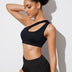 Women Sports Bra Push Up Fitness Bras One Shoulder Shockproof Yoga Bra Black White Yoga Running Bra Sexy Vest