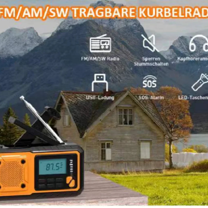 5000mAh/18500mWh Emergency Hand Crank Radio,AM FM NOAA Weather Alert Radio, Digital Display,4 Way Powered Hand Crank,Solar Radio