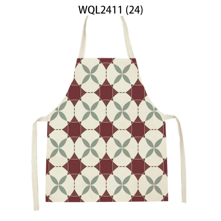 Geometry Kitchen Apron Women Pinafore Household Cleaning Supplies Bibs Home Cooking Baking Accessories Apron