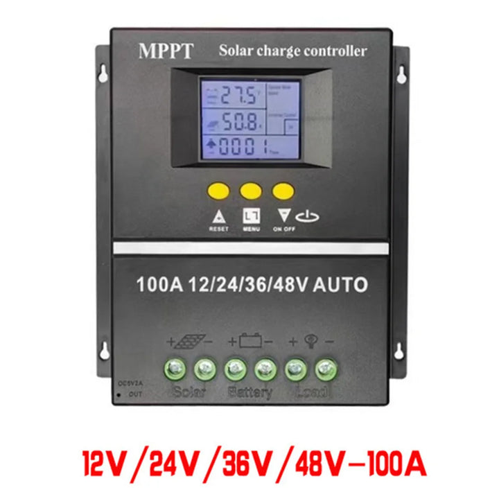 100A MPPT Solar Charge Controller Intelligent Regulator LCD Display Solar Panel Regulator 12V 24V 36V 48V for Solar Panel