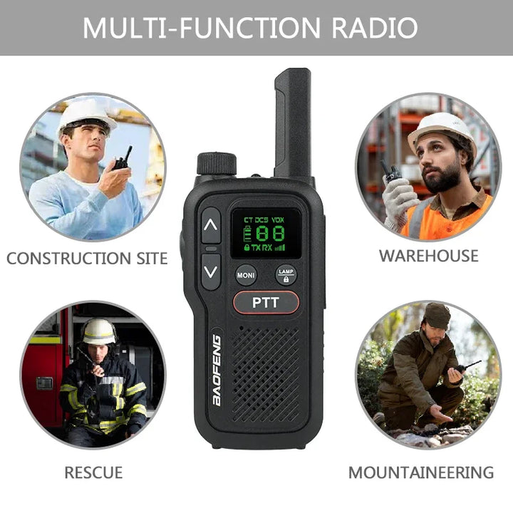 2/4PCS Baofeng BF T18 Mini Walkie Talkie UHF 400-470MHz USB Protable Two Way Radio 2 PTT BF-T18 Long Range Ham Radio For Hunting