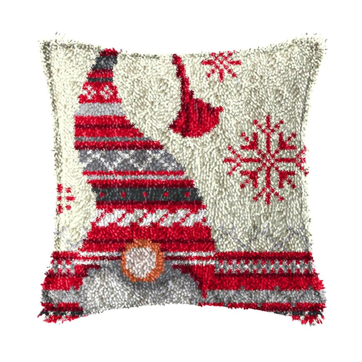 Christmas Vintage Classic Latch Hook Set Embroideried Latch Hook Kits Flower Latch Hook Pillow Button Pad Package Handmade Cross