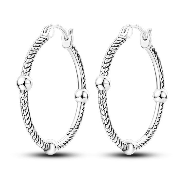 925 Sterling Silver Earring Round Shape Hoop Earrings Color Zircon Geometry Simple Jewelry Women Girl Evening Party Gifts