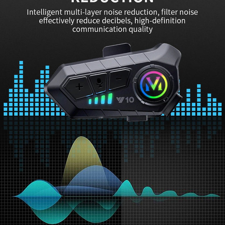 Y10 Motorcycle Helmet Bluetooth Headset 2000Mah Super Long Standby Wireless Hands-free Waterproof Motorbike Earphone