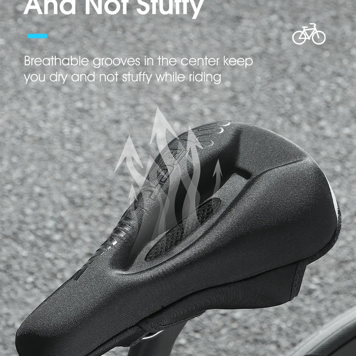 WEST BIKING Comfortable Bicycle Saddle Cover Breathable Rebound Silicone Foam Bike Seat Cover With Rain Cover Bike Accessories