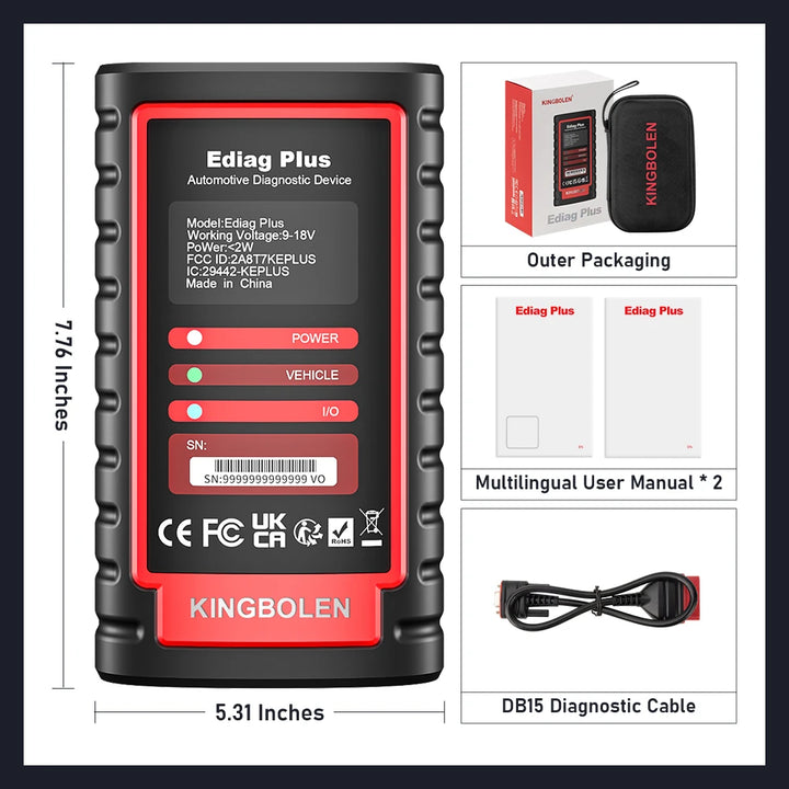 KINGBOLEN Ediag Plus, THINKCAR THINKDIAG 2 CANFD ALL System ECU Coding Active Test 16 Reset OBD2 Scanner Car Diagnostic Tools