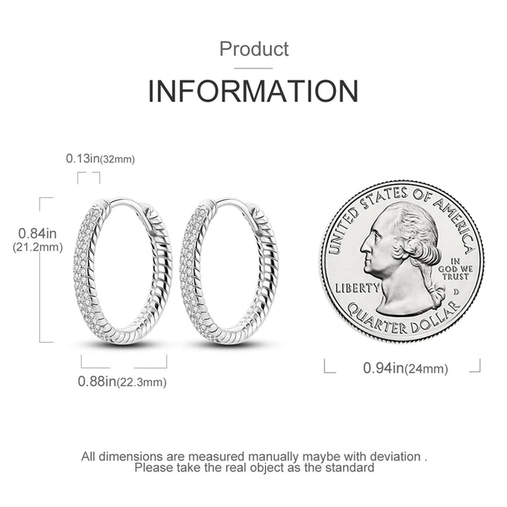 925 Sterling Silver Earring Round Shape Hoop Earrings Color Zircon Geometry Simple Jewelry Women Girl Evening Party Gifts