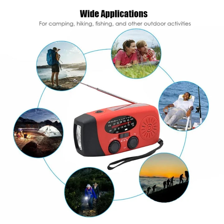Emergency Hand Crank Radio with LED Flashlight FM AM WB NOAA Weather Radio 600mAh USB Charging Emergency Waterproof Camping