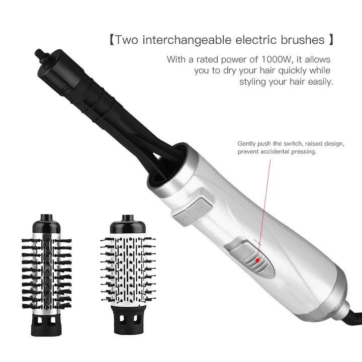 Negative Ionic Blow Hair Dryer Hot Air Brush Hair Straightening Comb Curling Iron Multifunctional 3-In-1 Automatic Hot Air Comb