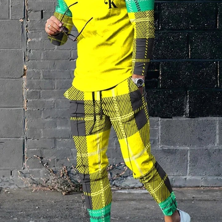 Men's Long Sleeve T-shirts and Pants Two Piece Guitar 3D Printed Men's Sets Casual Suit nike tech fleece