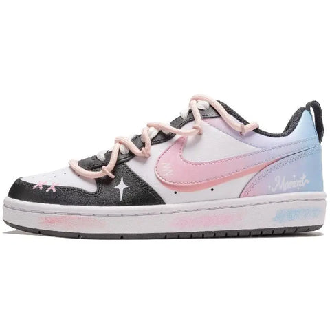 【Customize】Nike Court Borough Skateboarding Shoes Women's Low-top Blue Sneakers shoes BQ5448-115