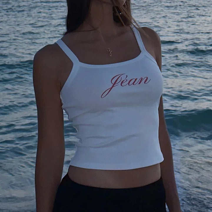 Lygens Letter Print Sleeveless Slim Camis Women'S Y2K Top Fashion Women Blouse 2023 Summer Autumn  Streetwear Casual Outfit