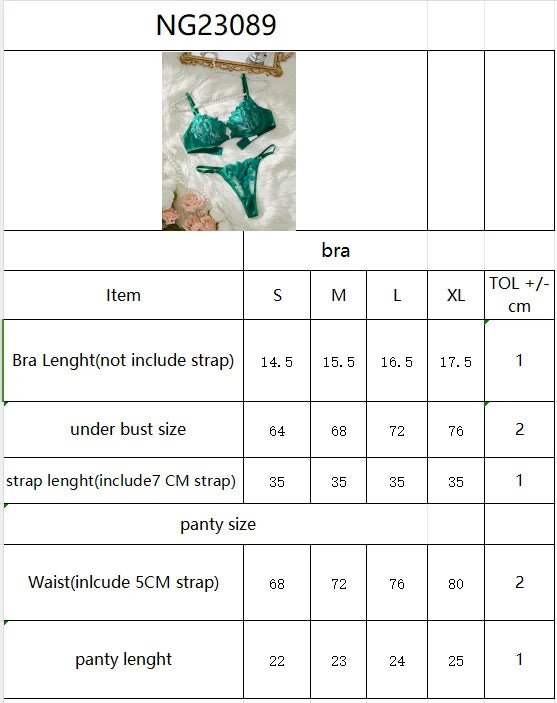 Floral Embroidery Sexy Lingerie Set Women Transparent Bralette Underwire Push Up Bra Panty 2 Piece Set