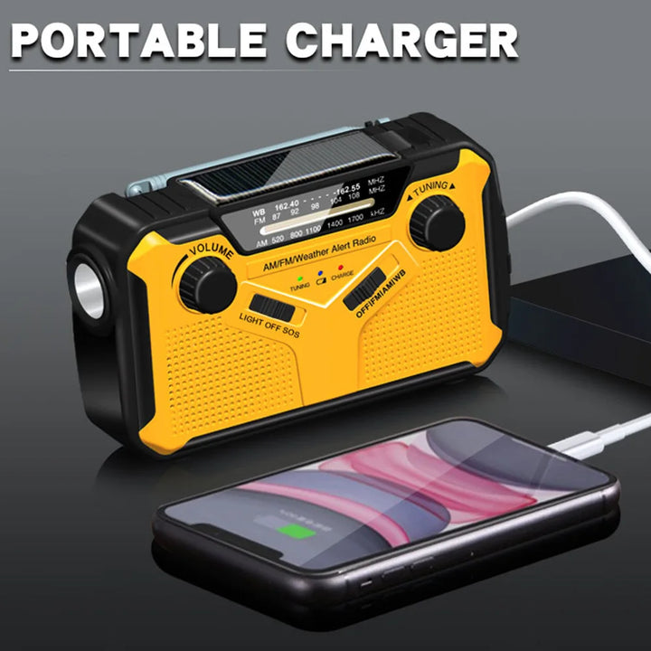 Hot Emergency Radio Solar Hand Crank Radio AM/FM Radio LED Flashlight SOS Alarm Power Bank Speaker Dropshipping Wholesale