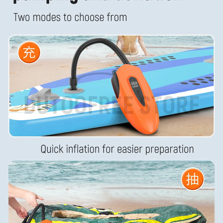 Wireless Electric Air Pump for SUP High Volume Portable Inflator Dual Function Boat Air Compressor Boat Inflatable Pump