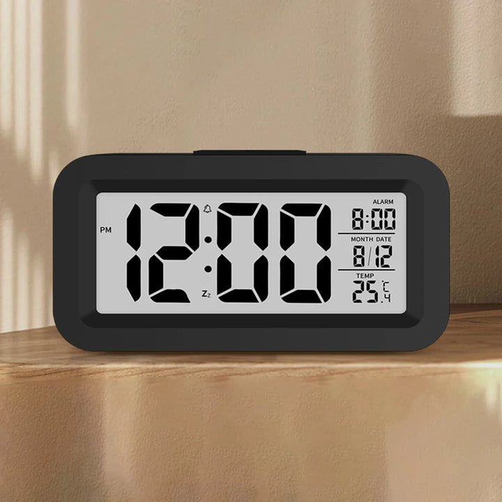 1 Pcs Cute Digital Alarm Clock Backlight Snooze Mute Calendar Clock Desktop Table Clocks Temperature Electronic LED Clock