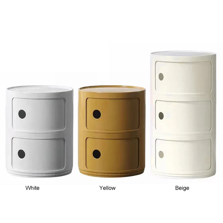 2/3 Layer Nordic Round Bedside Table Bedroom Small Side End Table Plastic Storage Cabinet for Living Room Bedroom